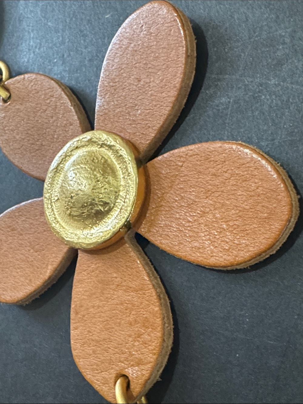 Vintage Leather Flower Belt - Picture 6 of 17